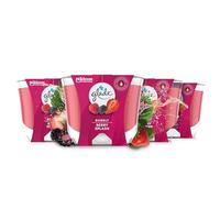 Glade Jar Candle, Scented Candle Infused with Essential Oils, Up to 44 Hour Burn Time, Bubbly Berry Splash, Pack of 4 (4 x 224g)