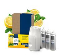 Glade ONE Touch & Spray Bathroom Starter Kit, Fresh Lemon, 3x13ml | Bathroom Air Freshener, Odour Fighting, Long-Lasting Touch & Spray, 1 Holder & 3 Capsule Refills (3x13ml)