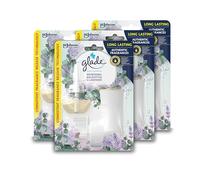 Glade Plug in Air Freshener Holder and Refill, Electric Scented Oil Room Air Freshener, Eucalyptus & Lavender, Pack of 4 (4 x Holder and 4 x 20 ml Refill)