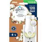 Glade Plug in Air Freshener Holder and Refill, Electric Scented Oil Room Air Freshener, Sandalwood & Jasmine, Starter Kit, (1 x Holder and 1 x 20 ml Refill)