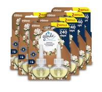 Glade Plug in Air Freshener Refill, Electric Scented Oil Room Air Freshener, Sandalwood & Jasmine, Pack of 6 Duos (12 x 20ml)