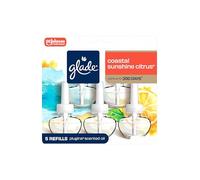 Glade PlugIns Air Freshener Refills, Coastal Sunshine Citrus, 5 Count | 0.67 fl oz Each, Includes 5 Refills, Scented and Essential Oils for Home and Bathroom Use, Fits Glade PlugIn Warmer