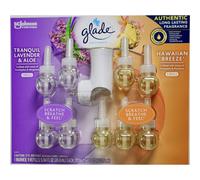 Glade Plugins Lavender Aloe & Hawaiian Breeze, 9 Scented Oil Refills and 1 Warmer