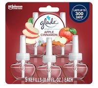 Glade PlugIns Refills Air Freshener, Scented and Essential Oils for Home and Bathroom, Apple Cinnamon, 3.35 Fl Oz, 5 Count