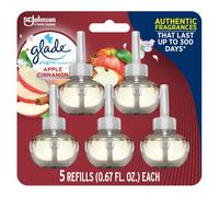 Glade PlugIns Refills Air Freshener, Scented and Essential Oils for Home and Bathroom, Apple Cinnamon, 3.35 Fl Oz, 5 Count