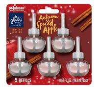 Glade PlugIns Refills Air Freshener, Scented and Essential Oils for Home and Bathroom, Autumn Spiced Apple, Limited Edition Scent, 3.35 Fl Oz, 5 Count