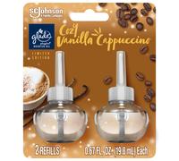 Glade PlugIns Refills Air Freshener, Scented and Essential Oils for Home and Bathroom, Cozy Vanilla Cappuccino, 1.34 Fl Oz, 2 Count