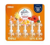 Glade PlugIns Refills Air Freshener, Scented and Essential Oils for Home and Bathroom, Hawaiian Breeze, 6.7 Fl Oz, 10 Count