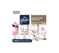 Glade PlugIns Refills Air Freshener, Scented and Essential Oils for Home and Bathroom, Sheer Vanilla Embrace, 3.35 Fl Oz, 5 Count