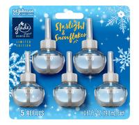 Glade PlugIns Refills Air Freshener, Scented and Essential Oils for Home and Bathroom, Starlight & Snowflakes, 3.35 Fl Oz, 5 Count