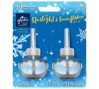Glade PlugIns Refills Air Freshener, Scented and Essential Oils for Home and Bathroom, Starlight & Snowflakes, 1.34 Fl Oz, 2 Count
