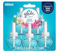 Glade PlugIns Scented Oil 5 Refills, Air Freshener, Aqua Waves, Essential Oil Infused Wall Plug In, 3.35 FL OZ, Pack of 5
