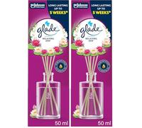 Glade Reed Diffuser, Home Fragrance Infused with Essential Oils, Room Air Freshener with Up to 5 Weeks of Continuous Fragrance, Relaxing Zen, 50ml (Pack of 2)