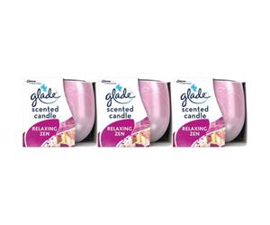 Glade Scented Candle, Air Freshener Candle 120 G Relaxing Zen (Pack Of 3)