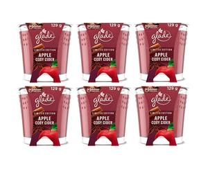 Glade Scented Candle Apple Cosy Cider Christmas Fragrance 6x129g Home Decor Gift