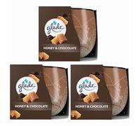 Glade Scented Candle Honey & Chocolate 120g x 3 - Long-Lasting Home Fragrance 31hr Burn Time - Warm Aroma Air Freshener with Welari Thank You Card | (3 Pack)