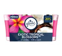Glade Scented Candle Jar Tropical Blossoms Air Freshener Infused with Essential Oils 4.08 Oz Each 2 Count