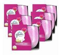 Glade Scented Candle Relaxing Zen 120g x 6 - Long-Lasting 31hr Burn Time - Stress Relief & Relaxation - Floral Fragrance Air Freshener with Welari Thank You Card | (6 Pack)