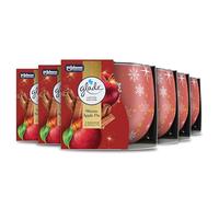 Glade Scented Candle Sleeved, Infused with Essential Oils, Made without Palm oil, Up to 25 Hour Burn Time, Limited Edition Christmas Candle, Warm Apple Pie, Pack of 6 (6x 108g)