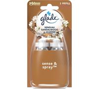 Glade Sense & Spray Air Freshener Refill, Motion Activated Automatic Room Spray and Odour Eliminator for Home, Sandalwood & Jasmine, Duo Pack (2 x 18