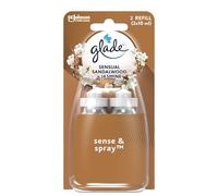 Glade Sense & Spray Air Freshener Refill, Motion Activated Automatic Room Spray and Odour Eliminator for Home, Sandalwood & Jasmine, Duo Pack (2 x 18ml)