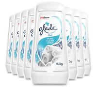Glade Solid Gel Air Freshener, Odour Eliminator for Home & Bathroom, Clean Linen, Pack of 8 (8 x 150g)