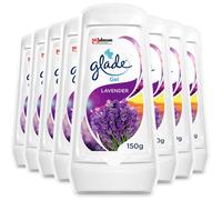 Glade Solid Gel Air Freshener, Odour Eliminator for Home & Bathroom, Lavender, Pack of 8 (8 x 150g)
