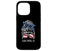 Glade Spring VA Messy Hair Bun Ribbon Sunglasses Design Case for iPhone 14 Pro Max