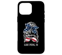 Glade Spring VA Messy Hair Bun Ribbon Sunglasses Design Case for iPhone 16 Pro Max
