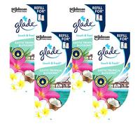 Glade Touch & Fresh Air Freshener Spray, Touch Activated Odour Eliminator for Bathroom & Home,Tropical Blossoms, 1 Refill (1 x 10ml) (Pack of 4)