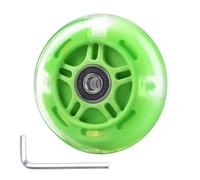 Gladeer 1-Pack 80mm Light Up Scooter Wheel Rear White Led Flashing Replacement Wheel for Micro Globber Lascoota 3-Wheeled Kid Scooter (Green)