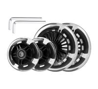 Gladeer 4-Pack Light Up Scooter Wheels - 120mm & 80mm White LED Replacement Wheel for Micro Mini Maxi Lascoota 3-Wheel Kick Scooter (Black)