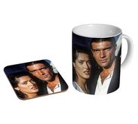glades Antonio Banderas Salma Hayek in Desperado - Ceramic Coffee Mug + Coaster Gift Set