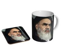 glades Ayatollah Ruhollah Khomeini - Ceramic Coffee Mug + Coaster Gift Set