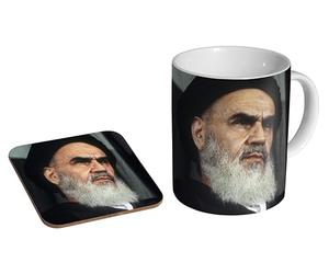 glades Ayatollah Ruhollah Khomeini - Ceramic Coffee Mug + Coaster Gift Set
