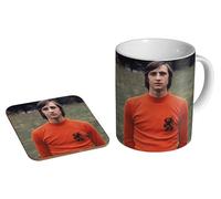 glades Johan Cruyff Holland Legend Colour - Ceramic Coffee Mug + Coaster Gift Set