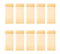 GLADFRESIT 10Pcs Organza Wine Bags, Dustproof Transparent Wine Bottle Drawstring Gift Bag for Wedding Party Christmas 14×37cm (Gold)