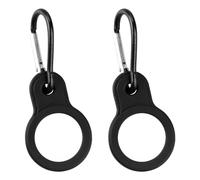 GLADFRESIT 2 Pack Silicone Water Bottle Clips, Portable, BPA Free, Black, For Outdoor Activities