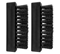 GLADFRESIT 2Pcs Hand Nail Brushes, Plastic Fingernail Cleaning Brushes, Nylon Stiff Bristle Nail Scrubbing Brush (Black)
