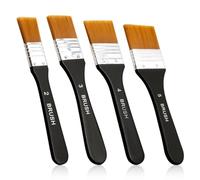 GLADFRESIT 4PCS Paint Brushes, with wooden handle Nylon bristles Painters and novices Professional Brush for Watercolor Oil Acrylic Painting Face Body Art