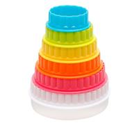 GLADFRESIT 6PCS Round Biscuit Mould, Plastic Rolled Design Non-Stick Edges Cookie Set Kitchen Assitant Cutting Dough Dumpling Skin Doughnuts(Multi-Colour)