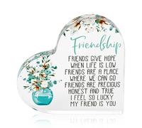 GLADFRESIT Acrylic Heart Friendship Gift, Inspirational Long Distance Relationship Plaque (10 x 10 cm), Unframed, Tabletop, Living Room Decor