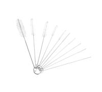 GLADFRESIT Bottle Cleaning Brush 10PCS Long Pipe Straw Cleaner Brushes Flexible Reusable Nylon for Teapot Coffee Tube Wine Sink(White)