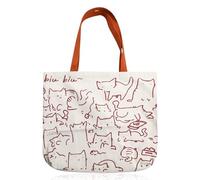 GLADFRESIT Cat Canvas Tote Bag,Foldable Cute Washable Shopping Bag Large Capacity Grocery Bags for Women Girls Ladies Shopping Gifts