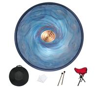 GLADFRESIT Handpan, 22 inches, 10 notes, 440Hz, D minor, comes with handpan stand, handpan bag, two beaters, and dust cloth.(10-Tide)