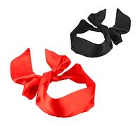 GLADFRESIT Silk Satin Blindfold Sleep Mask，Luxury Eye Covers for Better Sleep（Black Red）