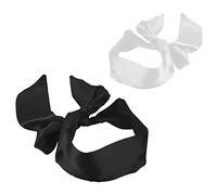 GLADFRESIT Silk Satin Blindfold Sleep Mask，Luxury Eye Covers for Better Sleep（Black White）