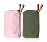 GLADFRESIT Travel Makeup Bag with Compartments 2PCS Small Makeup Bag for Handbag Mini Travel Cosmetic Bag Organiser Makeup Pouch for Women Girl