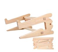 GLADFRESIT Wooden Laptop Stand, Double Layer Desktop Laptop Holder Universal Ergonomic Computer Stand Cooling MacBook Stand Compatible with 10-15''