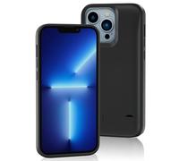 Gladgogo Battery Case for iPhone 13 Pro/14 Pro(6000mAh,6.1inch), Ultra Slim Rechargeable Fast Charging Power Bank Charger Case, Foldable Portable Backup Battery Pack for iPhone 14 Pro/13 Pro Black